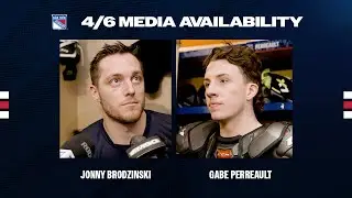 NYR Practice: Jonny Brodzinski and Gabe Perreault Media Availability | Apr. 6, 2025