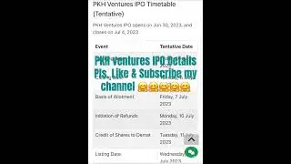 PKH ventures IPO details | Trade with Singh. #IPO #ipodetails #upcomingipo2023 #liveipo2023