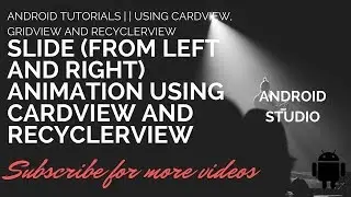 RecyclerView CardView Slide Animation In Android | | Android Tutorials