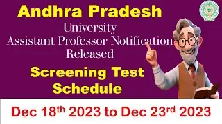 Physics | Exam Schedule - Screening Test | Andhra Pradesh Assistant Professor Jobs | Exam Schedule