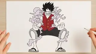 How to draw Monkey D. Luffy (Second Gear) from One Piece | Step-by-Step Tutorial