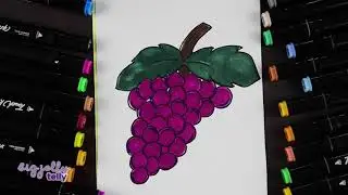 Let's draw grapes | Simple drawing for kids | Menggambar anggur anak2 | рисовать виноград для детей