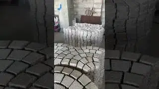Easy Installing Fan Shape Granite Paving Stone Sheet with Back Net