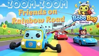 Zoom-Zoom Friends on Rainbow Road 🌈🚗| Fun Animated Kids Story & Song