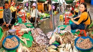 Cambodia Free Market Has Fresh Fish, Fruits, Vegetables, Meat, Chicken, and move.