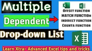 Multiple Dependent drop-down list in Excel | Drop-down list | Data validation | learn xtra