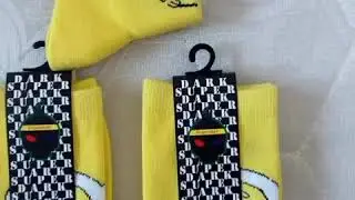 Jiayang Yellow Crew Socks, Custom Happy Socks Crew Socks