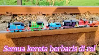 Kereta Thomas dan teman-temannya berjalan di rel sungguhan#thomas 