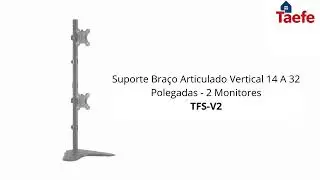 Suporte Bra&ccedil;o Articulado Vertical Base De Mesa Para Monitor Duplo 14 A 32 Polegadas - 2 Monitores