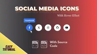 Creating Social Media Icons with hover effect  | Social Media Section Html CSS tutorial | Te Tuts