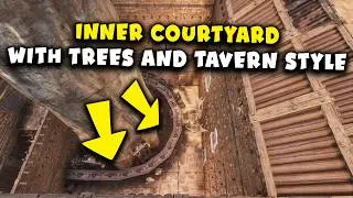 Inner Courtyard with Trees and Tavern Style | Mansion Base | Conan Exiles