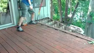 Deck wrecker in action