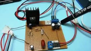 Audio Amplifier with TDA2050 IC in veroboard with split power supply(+12V,0,-12V)  with with circuit