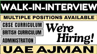 Walk-in Interview 2025 | North Point Education Ajman UAE