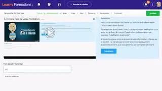 Formation LearnyBox Cr&eacute;e le nom de sa formation sur learnybox