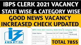 IBPS CLERK 2021 VACANCY STATE WISE & CATEGORY WISE |IBPS CLERK VACANCY INCREASED CHECK UPDATED #IBPS