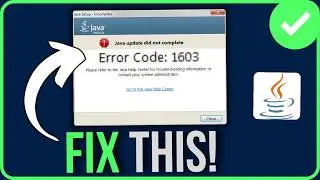 HOW TO FIX JAVA ERROR CODE 1603 (2026) | Java Update Did Not Complete Error Code 1603 Problem