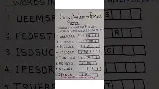 SOLVE JUMBLE PUZZLE IN ENGLISH (FIND OUT ENGLISH WORDS IN THE PUZZLE) #shortsviral @Nissarwritings