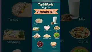 Top 10 Foods High in vitamin B12 #vitaminb12 #vitamin #protein #proteinfood #healthyfood #shorts