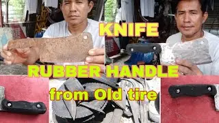 KNIFE RUBBER HANDLE (PULUHAN)Gawa sa Lumang Gulong.#creative #creativity #diy #creativity #diytools