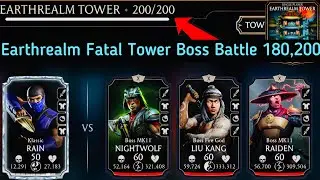 Earthrealm Fatal Tower Bosses Battle 180,200 & Hard Battle Fight + Reward | MK Mobile 2021