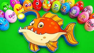 Satisfying ASMR | Making Rainbow Fish Bathtub by Mix SLIME in Rainbow Eggs CLAY Coloring