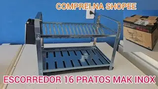 ESCORREDOR 16 PRATOS MAK INOX | COMPREI NA SHOPEE