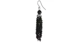 LAUREN Ralph Lauren Hide and Chic Faceted Jet Tassle Earrings  SKU:8760124