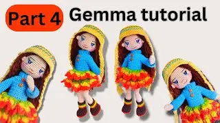 #33 Gemma crochet doll free tutorial- Amigurumi doll tutorial part 4/ see mistake in comment