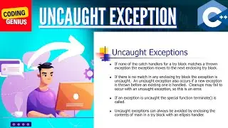 Uncaught exception in c++ | hindi | coding genius