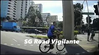 8jul2023  cyclist ride across the pedestrian crossing ignoring the red lights &  oncoming camcar