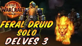 Feral Druid Solo Delves 3 - The War Within - POV - Top Delves first week - Build Claw #tww #Feral