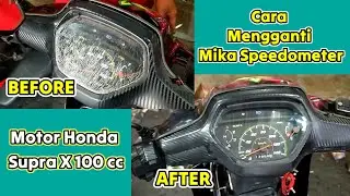 Supra Bapak Ganti Kaca Mika Speedometer Motor Honda Supra X , Lama Ganti Baru‼️