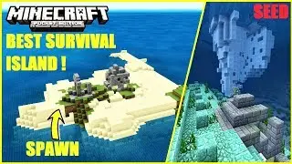 *BEST* SURIVAL ISLAND SEED FOR MCPE 1.4 ! RUINS ON LAND & ON OCEAN MONUMENT | Minecraft PE