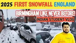 ❄️🇬🇧2025 England First Snowfall | Snowfall In Uk | Birmingham | Indian Haryanvi Uk Snowfall Vlog |