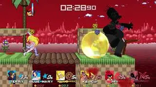 Smash Bros CMC + v8: Terry Bogard & Blue Mary vs. Homer Simpson & Felicia vs. Red Bird & Sonic.Exe