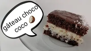 une bonne recette d'un délicieux gâteau chocolat et noix de coco 🥥🍫😋