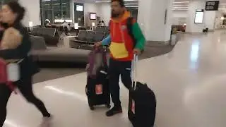 getting out the plane and walking to  baggage claim San Francisco International Airport