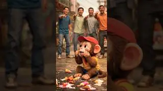 poor baby monkey selling icecream🍦#monkeyvideo #viralmonkey #baby #shorts #ytshorts