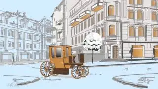 Красивое рисованное видео Прогулка по Парижу