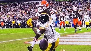 NFL REFS MISS CONTROVERSIAL PASS INTERFERENCE CALL: BROWNS VS. PITTSBURGH STEELERS: NFL WEEK 17: DEC
