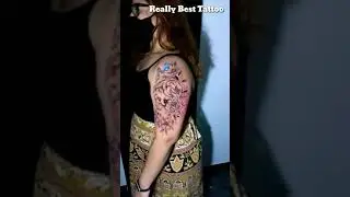 Most attraction Tattoo model artsti girl and man Tattoo artist piecing