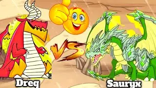 Dreq Vs Sauryx in Dynamons World || dynamons world new update || dynamons world