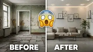 Old Dirty Room to Luxury Living Room Transformation | Before After AI Room Makeover