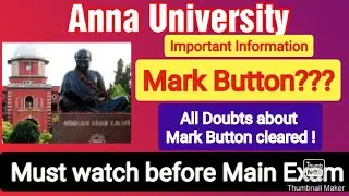 Anna University online exam mark Button uses and doubts|why to use mark button|important information