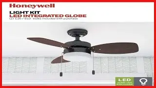 Honeywell Ceiling Fans Ocean Breeze Contemporary, LED Frosted Light, 30&rdquo;