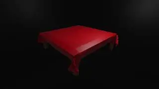 Tablecloth falling onto a table in blender