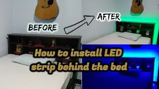 How to install LED strip light behind the bed #diy #ledstriplights