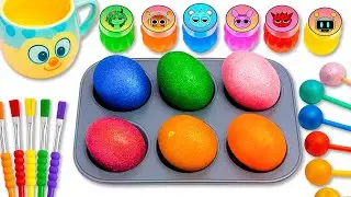 Satisfying Video DIY How To Make Rainbow EGGS & Glitter Magic Forms Slimes & Candy Stars Slime