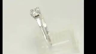Natural Diamond Engagement Ring .90CT G-H Color Round Brilliant 14K WG Size 7.5 - 34591